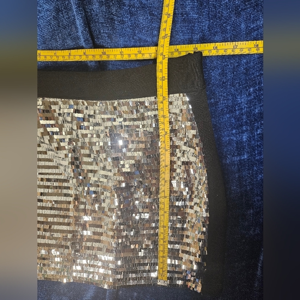 Bebe Affliction Scuba Sequin Skirt Medium - Picture 4 of 8